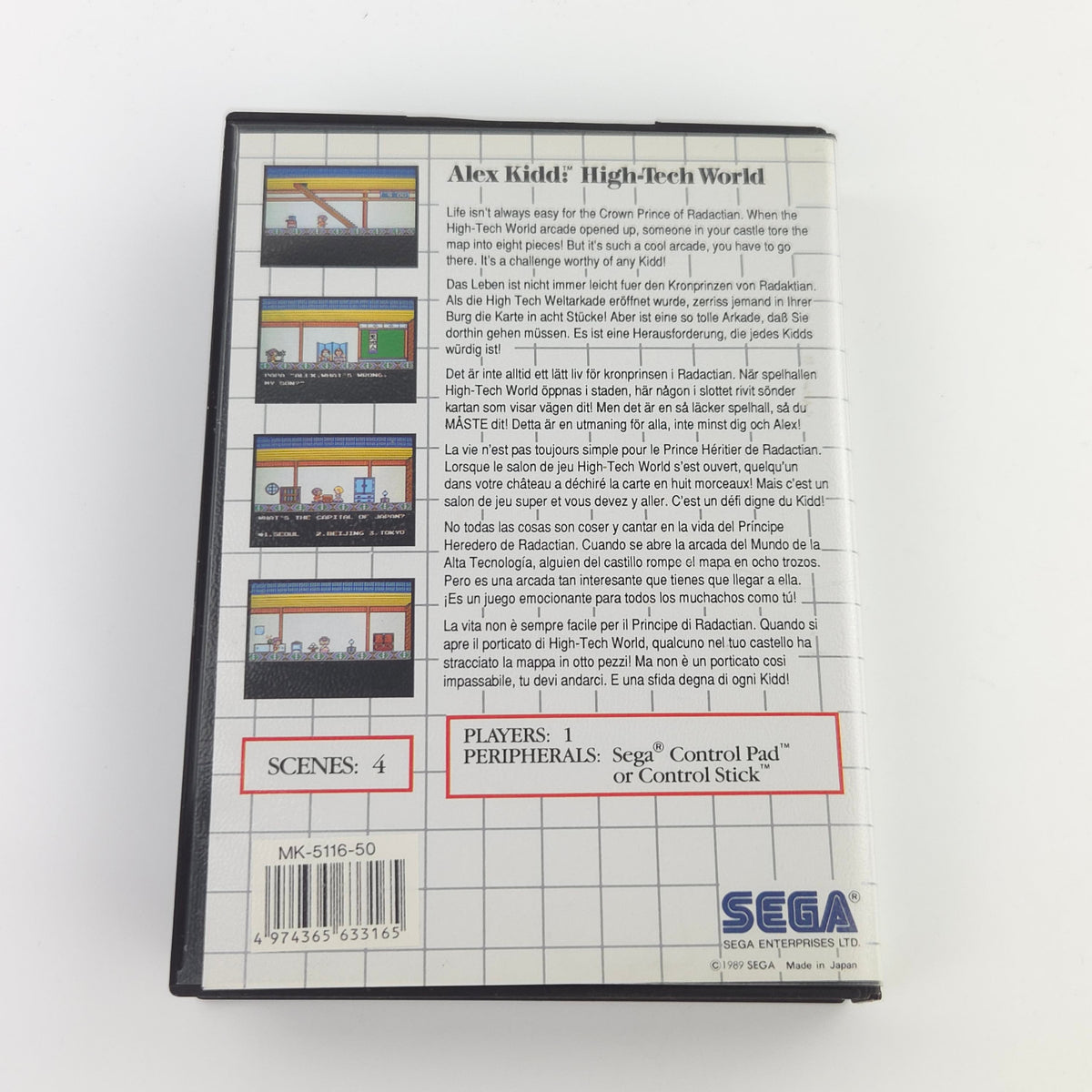 Sega Master System Spiel Alex Kidd High Tech World OVP