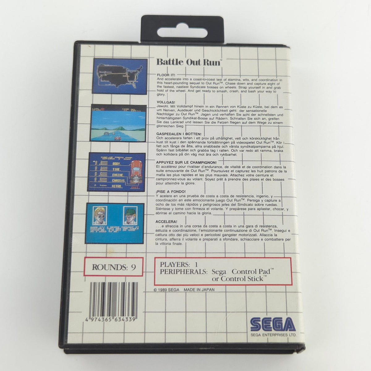 Sega Master System Spiel Battle Out Run OVP PAL