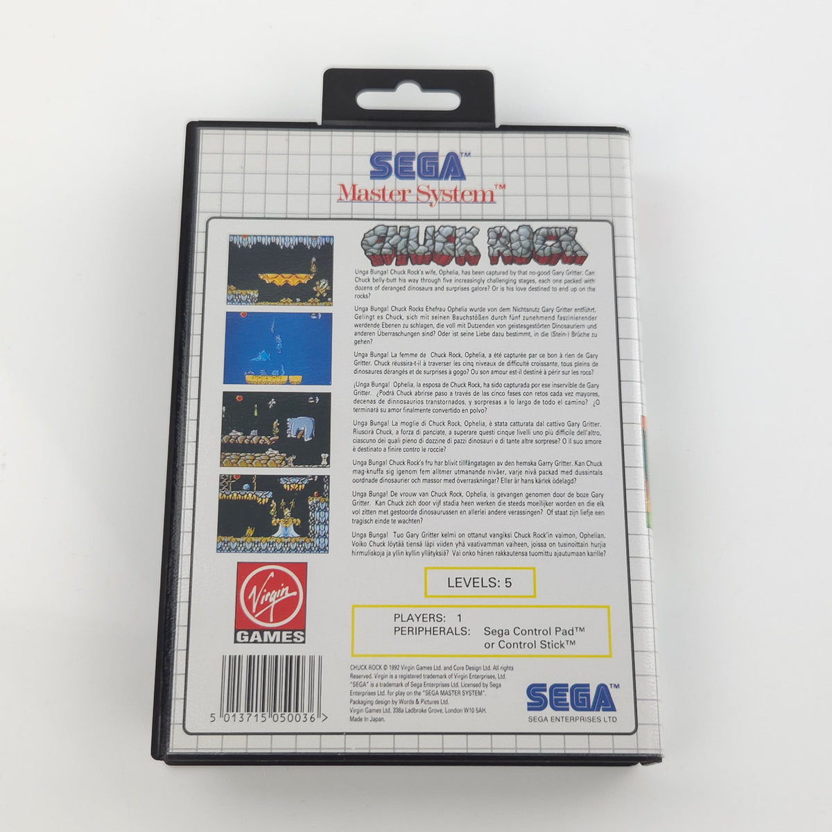 Sega Master System Spiel – Chuck Rock OVP PAL