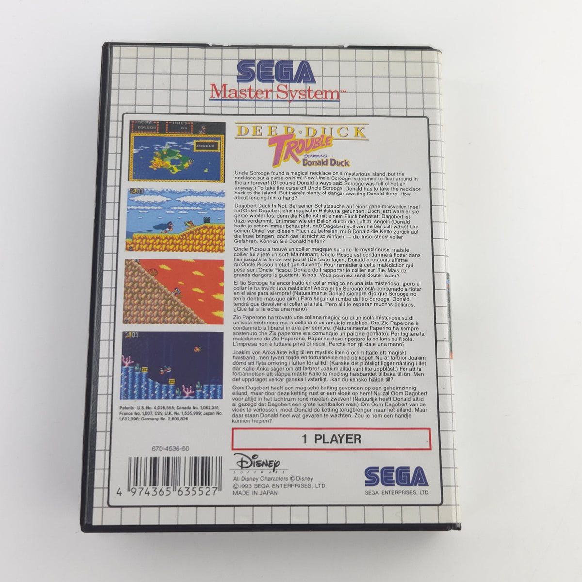 Sega Master System Spiel Deep Duck Trouble Donald Duck OVP
