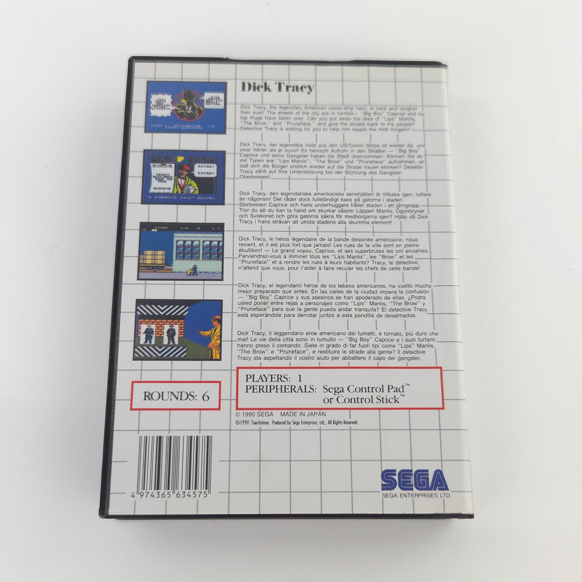 Master System Spiel Dick Tracy MS Modul Anleitung OVP PAL