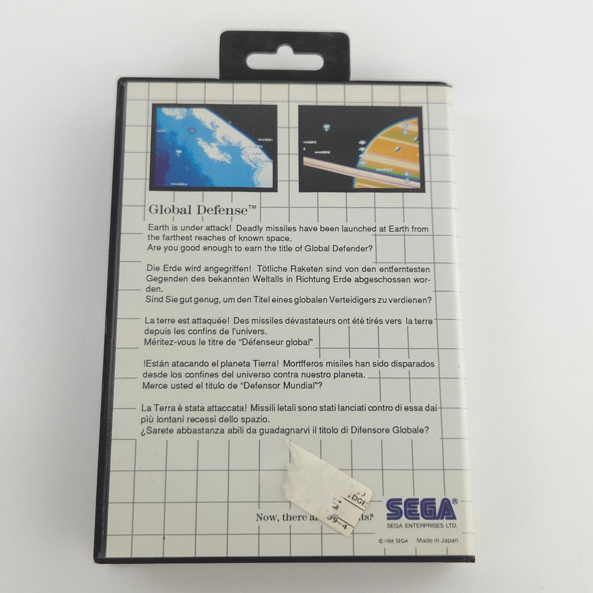 Sega Master System Spiel Global Defense MS OVP PAL EUR