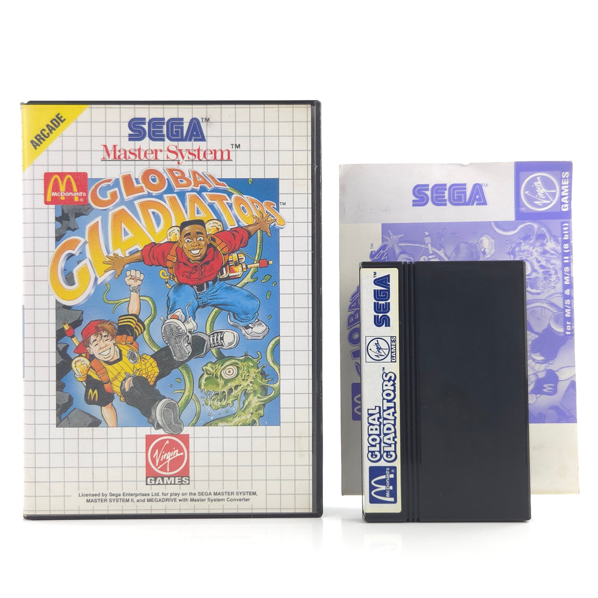 Master System Spiel Global Gladiators OVP PAL EUR Modul