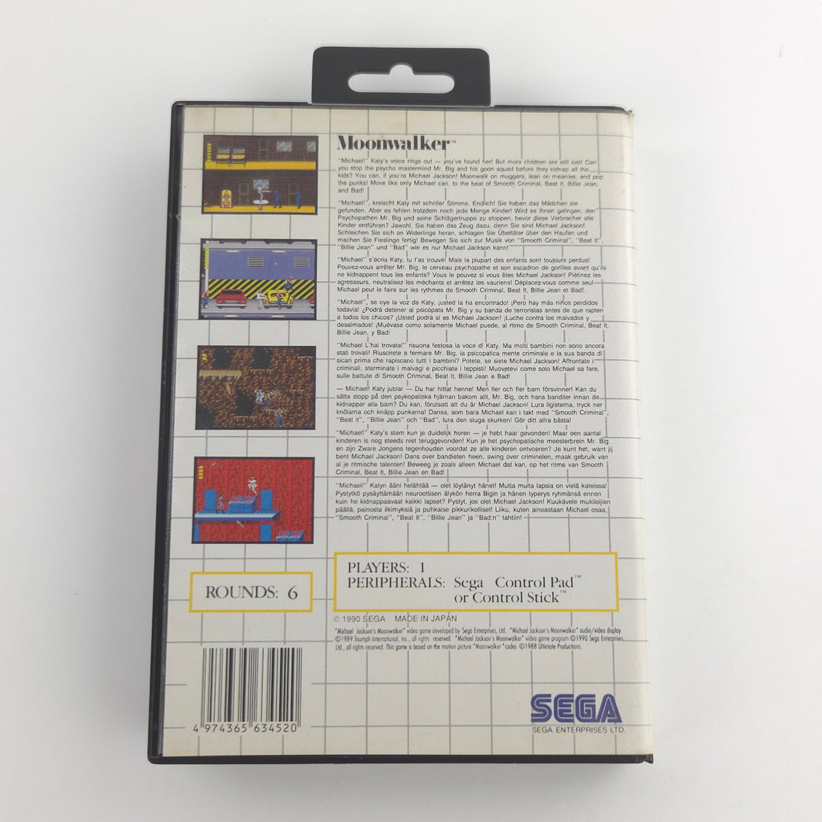 Sega Master System Spiel: Michael Jackson´s Moonwalker - OVP (PAL EUR)
