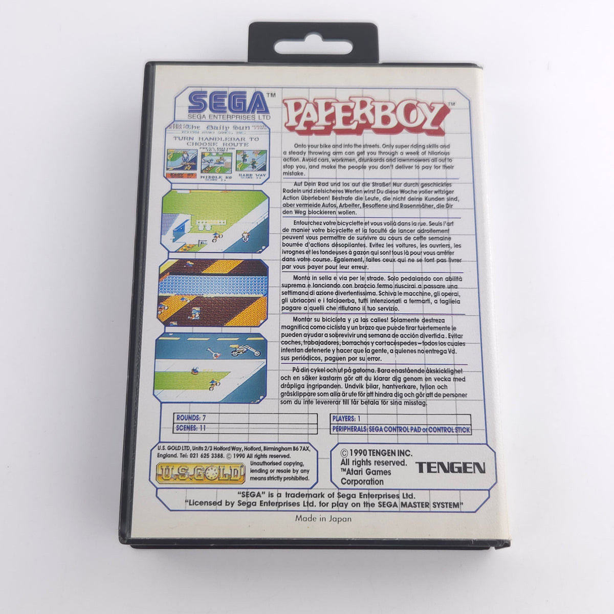 Sega Master System Spiel Paperboy Modul Anleitung OVP PAL
