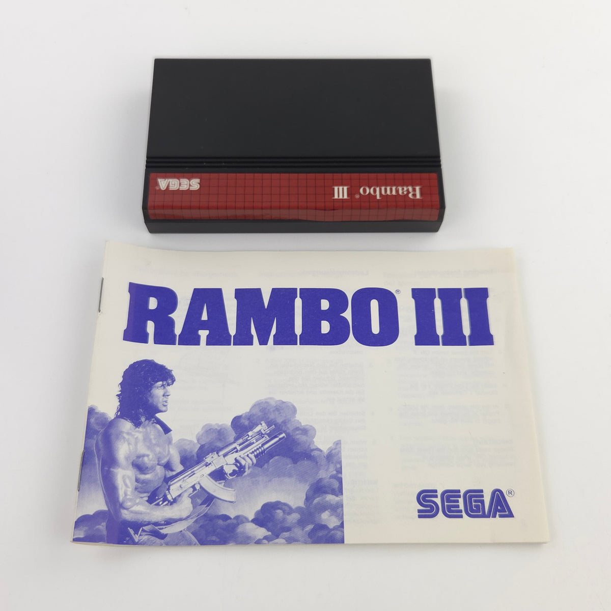 Sega Master System Spiel Rambo III MS Modul Anleitung OVP