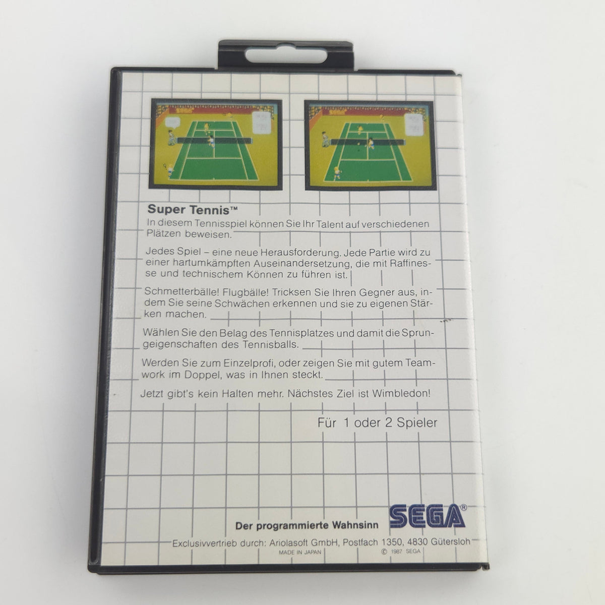 Master System Spiel Super Tennis Sega Card OVP CIB PAL