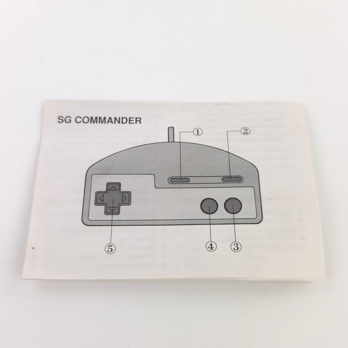 Sega Master System SG Command Controller mit Anleitung PAL