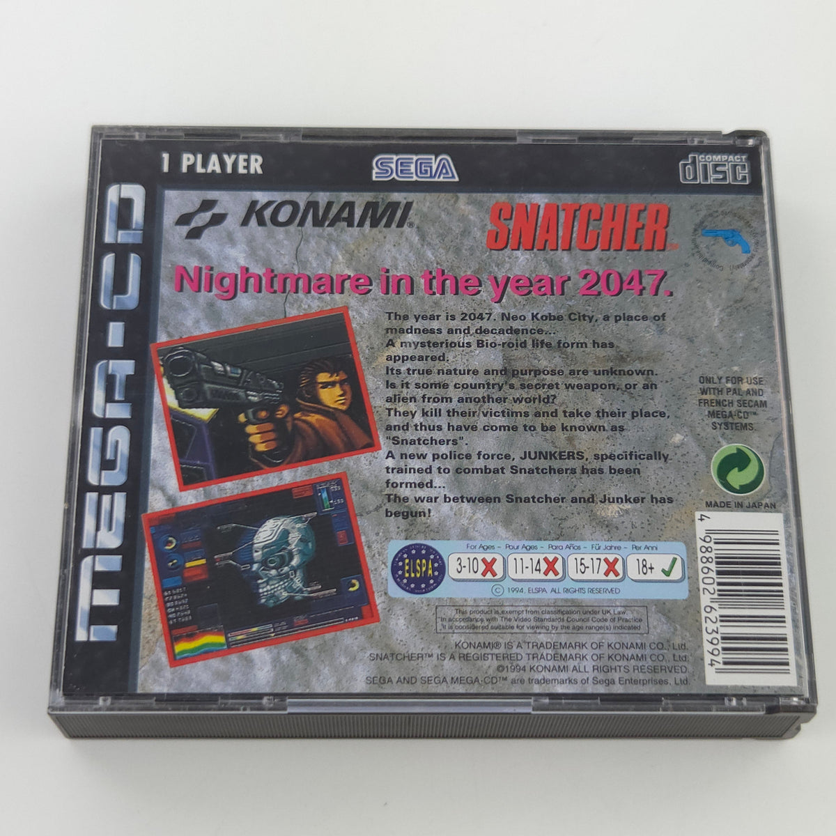 Sega Mega CD Spiel Snatcher Kojima PAL EUR