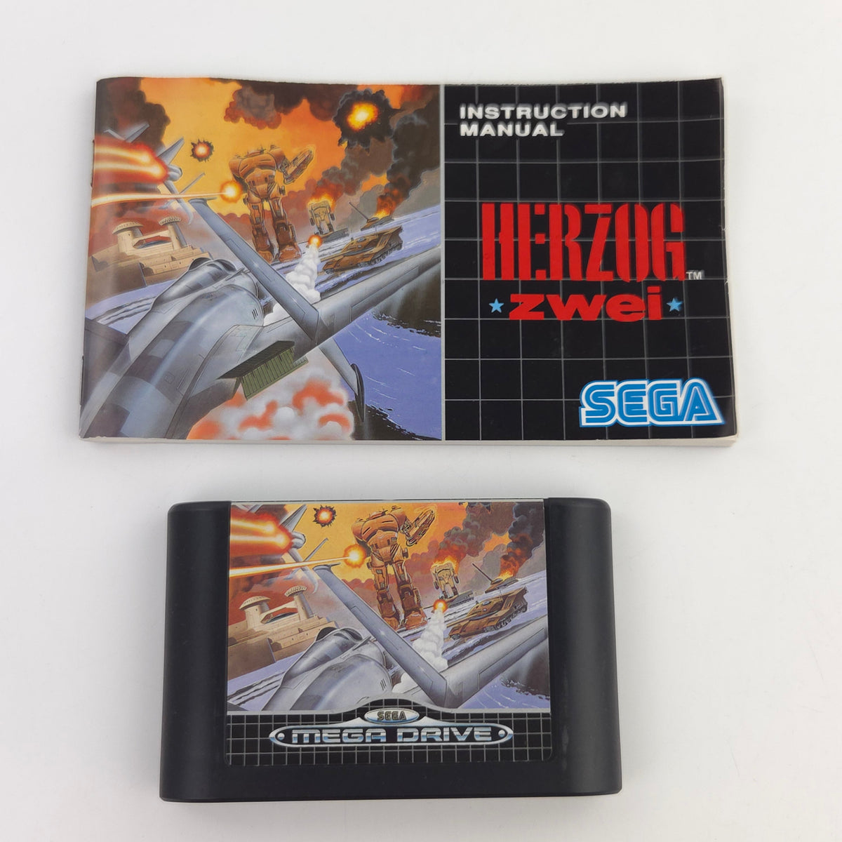Mega Drive Spiel Herzog Zwei Modul Anleitung OVP PAL