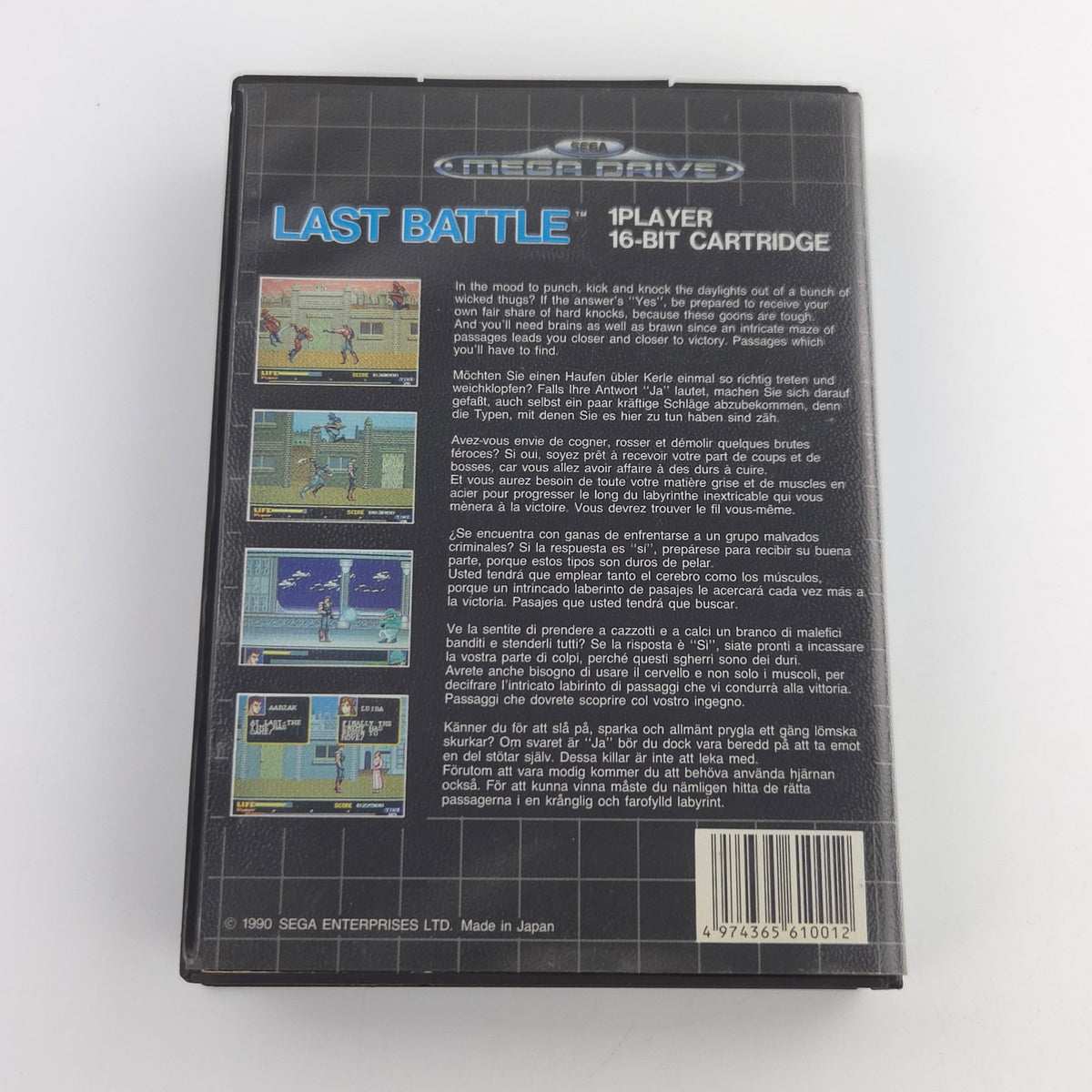 Sega Mega Drive Spiel Last Battle Modul Anleitung OVP PAL