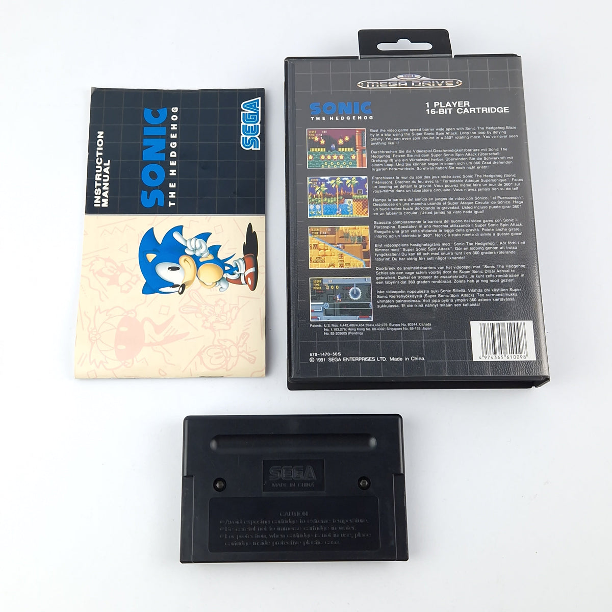 Sega Mega Drive Spiel – Sonic The Hedgehog (OVP Anleitung)