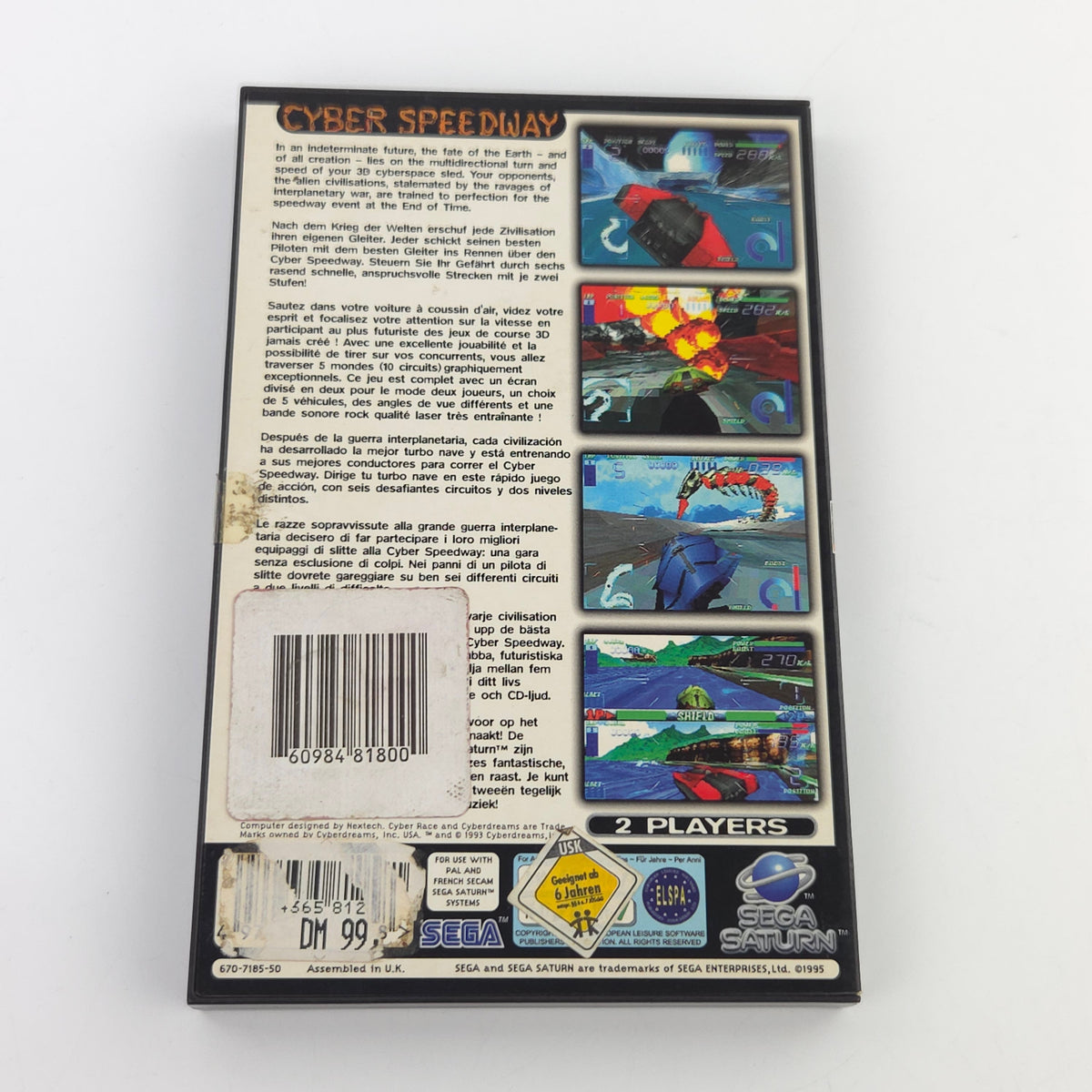 Sega Saturn Spiel Cyber Speedway PAL OVP Anleitung CD