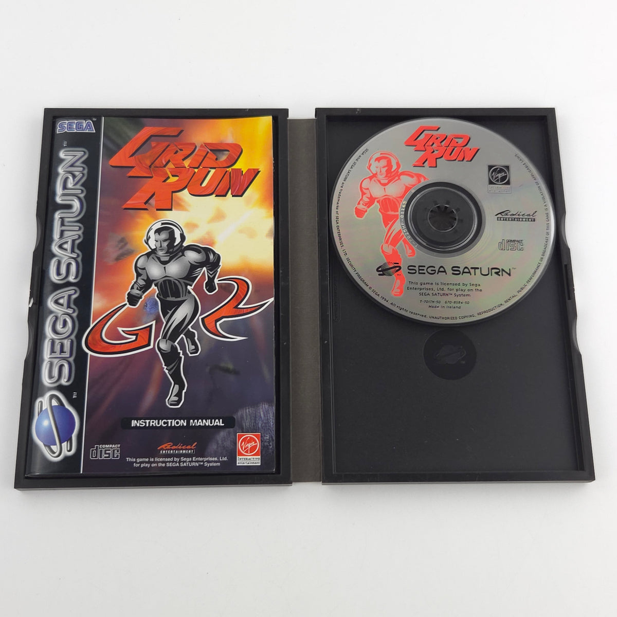Sega Saturn Spiel Grid Run OVP Anleitung PAL Virgin