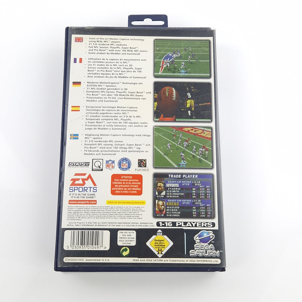 Sega Saturn Spiel – Madden NFL 97 OVP PAL Football