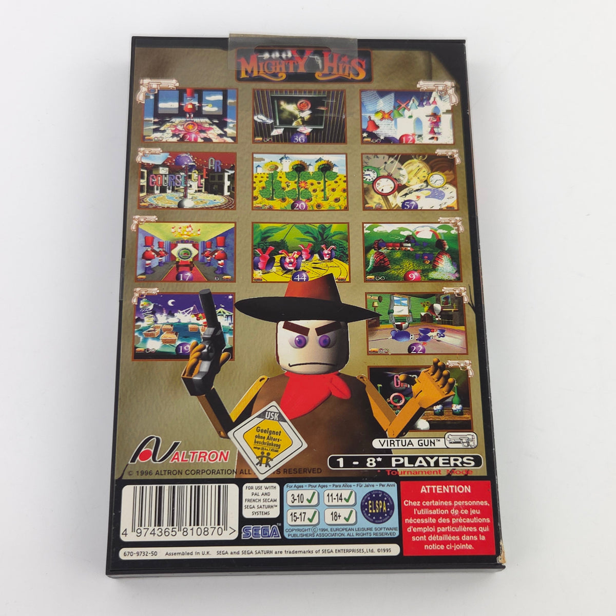 Sega Saturn Spiel Mighty Hits OVP PAL CD ROM EUR