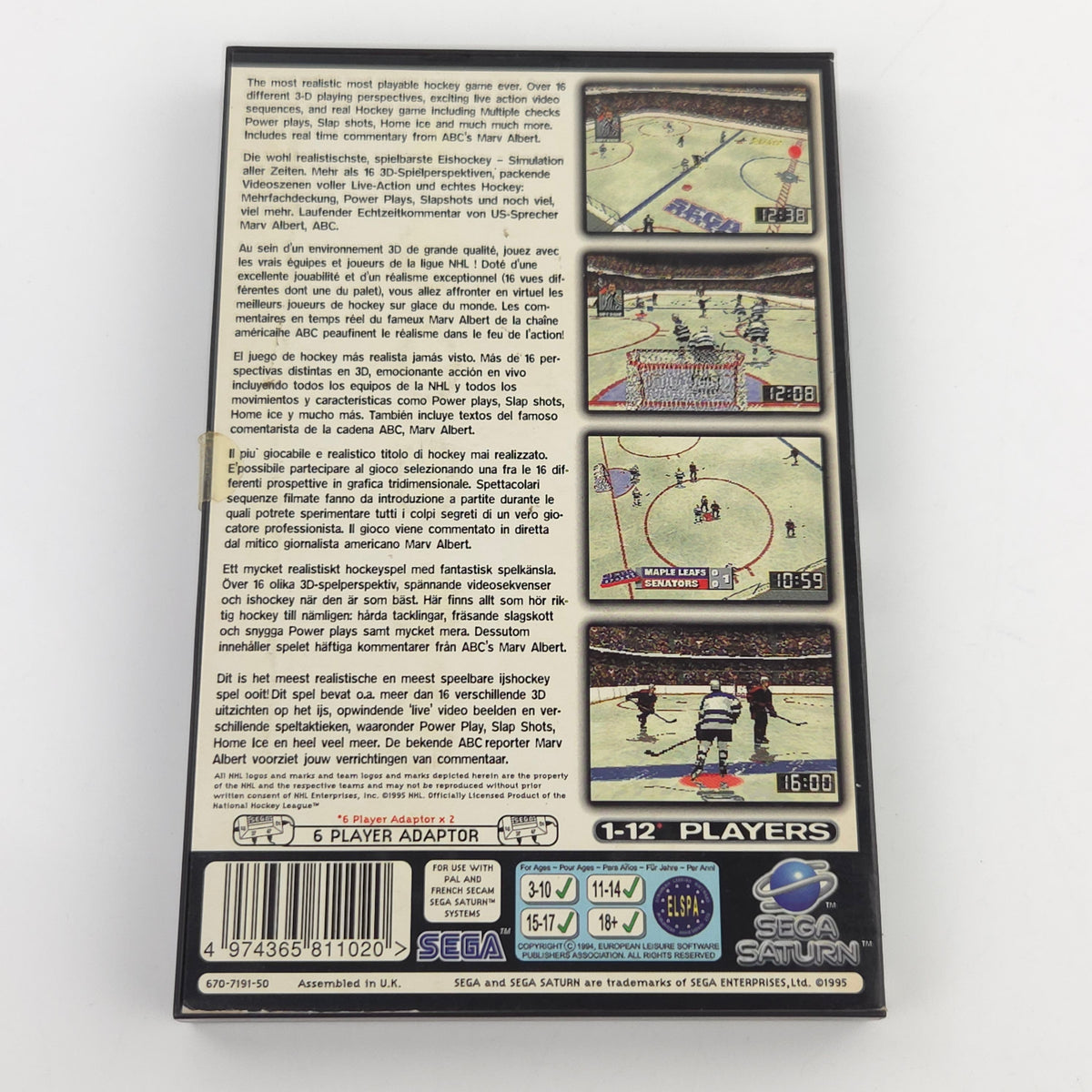 Sega Saturn Spiel NHL All-Star Hockey OVP PAL EUR CD