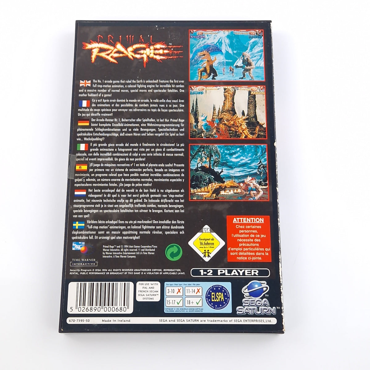Sega Saturn Spiel – Primal Rage OVP PAL