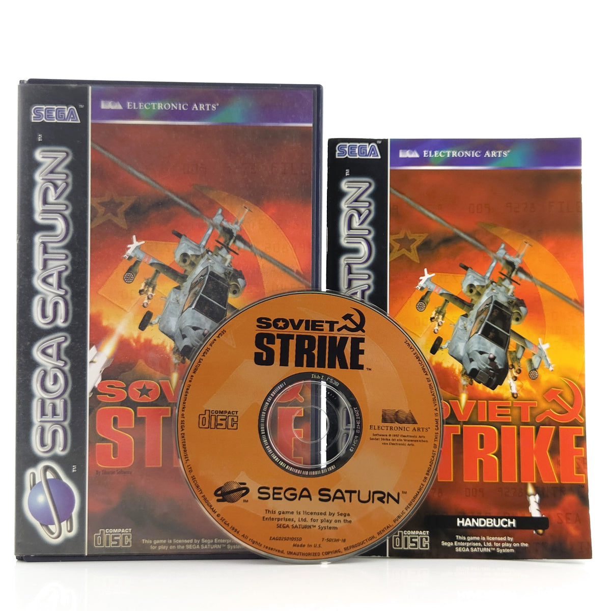 Sega Saturn Spiel Soviet Strike OVP PAL Electronic Arts
