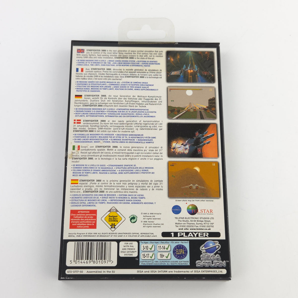 Sega Saturn Spiel Starfighter 3000 OVP PAL CD Anleitung