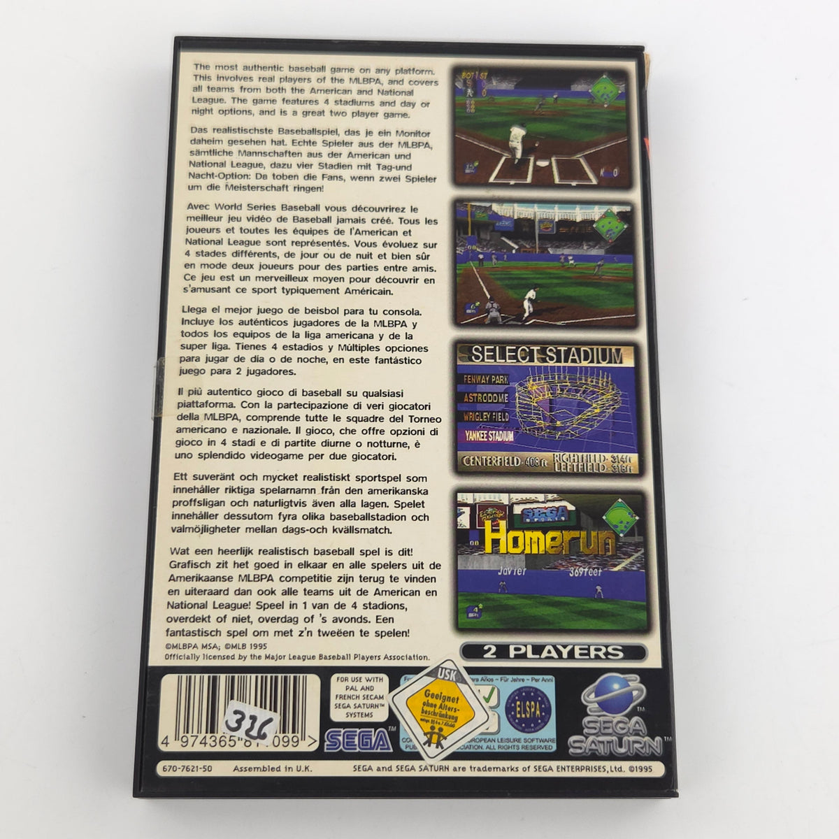 Sega Saturn Spiel World Series Baseball OVP PAL EUR
