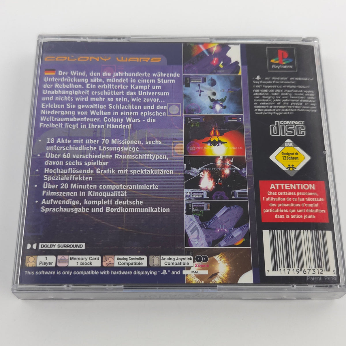 Playstation 1 Spiel Colony Wars PS1 OVP Psygnosis PAL DE