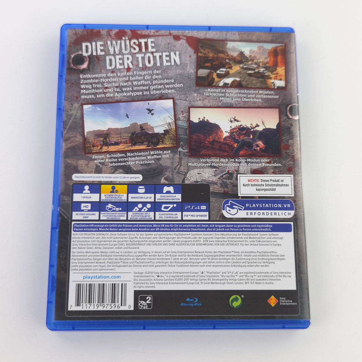 Sony Playstation 4 Spiel: Arizona Sunshine - PS4 VR erforderlich (PAL OVP USK18)