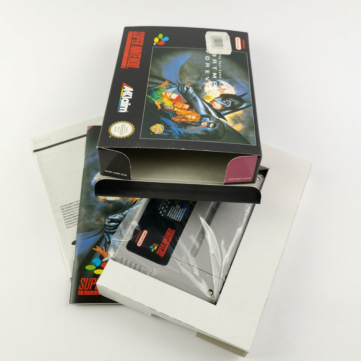 Super Nintendo Spiel – Batman Forever OVP Anleitung PAL