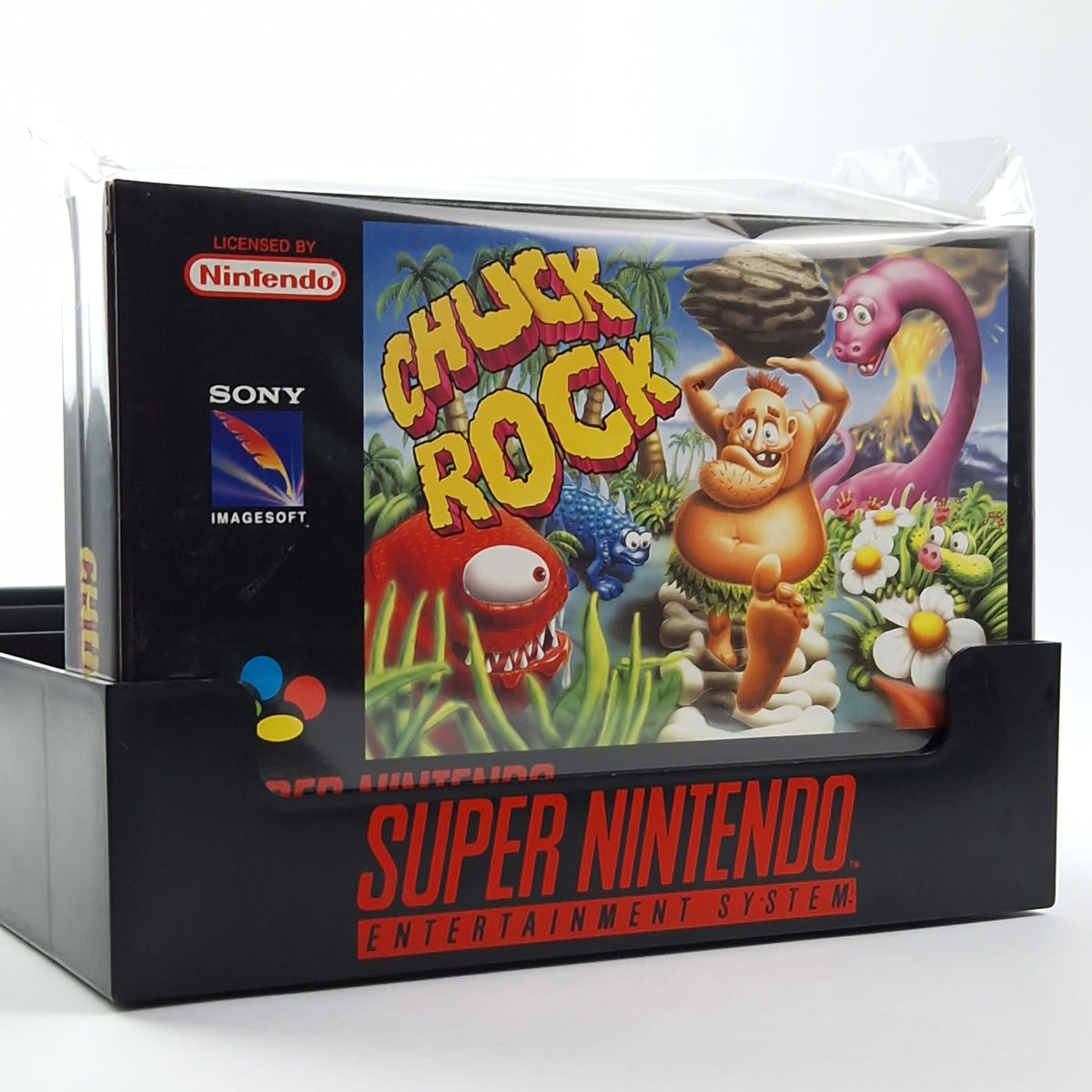 Super Nintendo Spiel – Chuck Rock OVP CIB PAL NOE