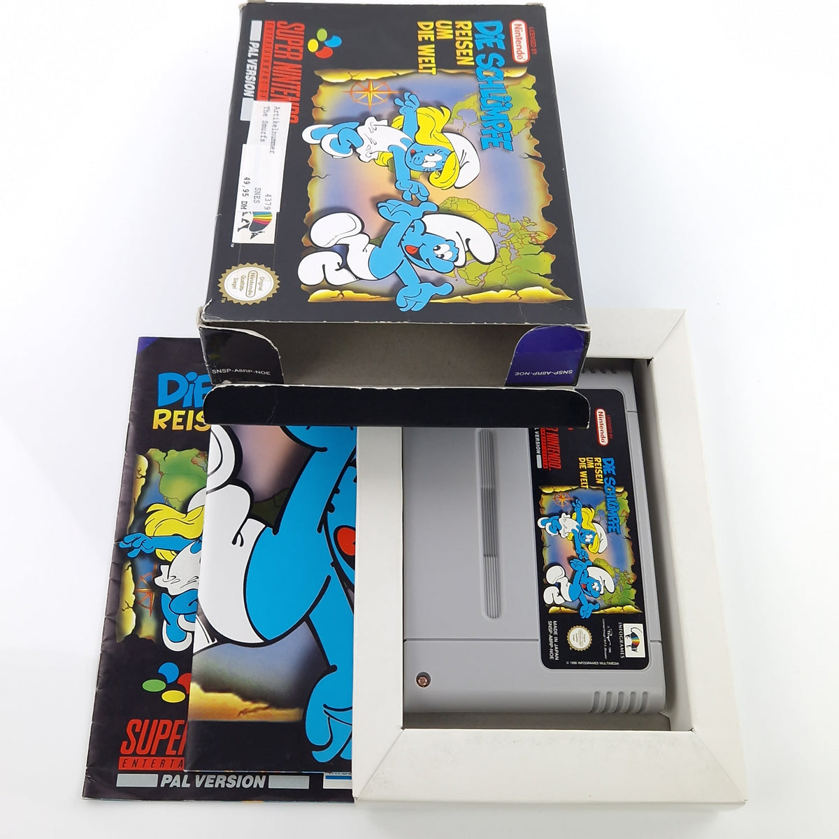 Super Nintendo Spiel – Die Schlümpfe Reisen um die Welt OVP