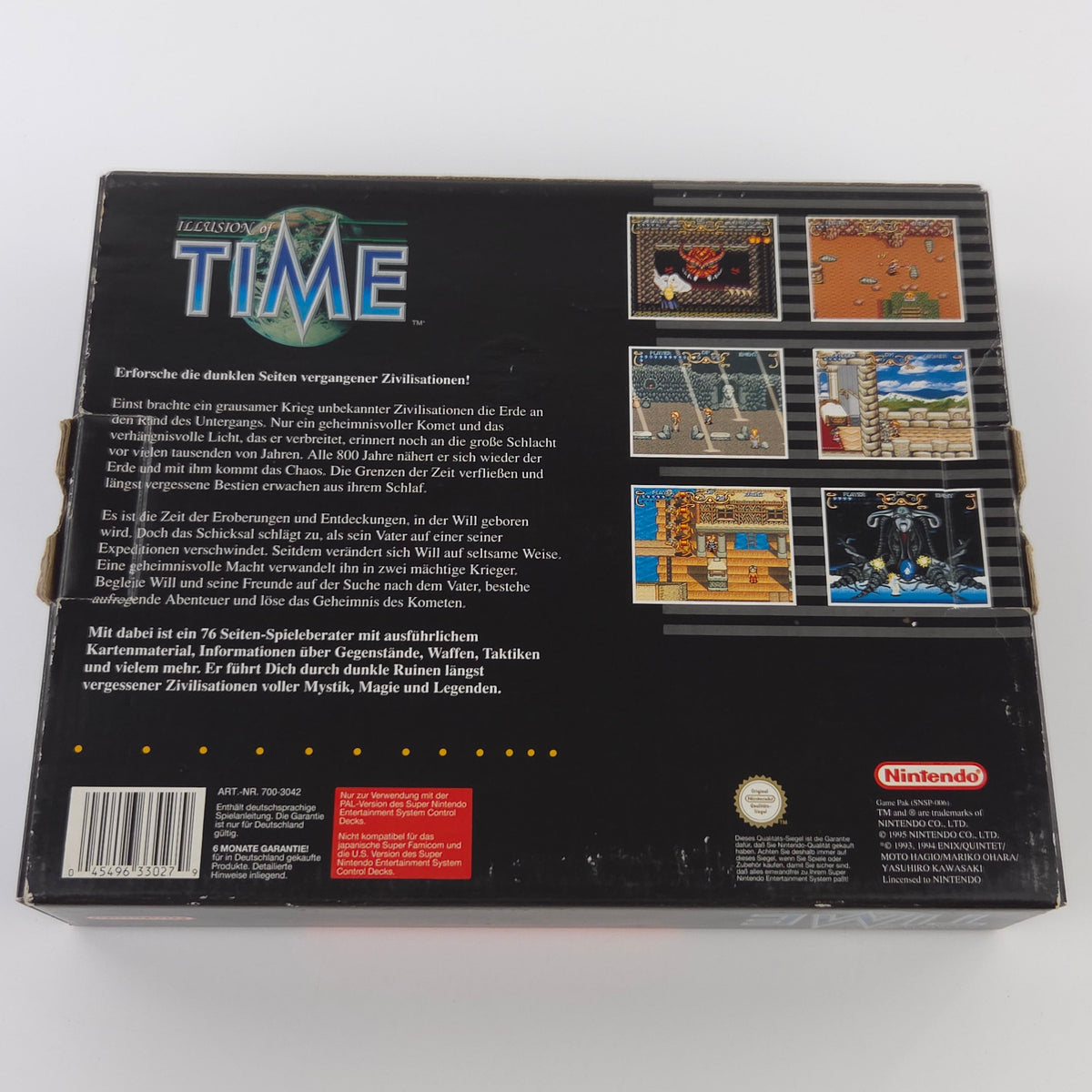 Super Nintendo Spiel – Illusion of Time OVP PAL SNES