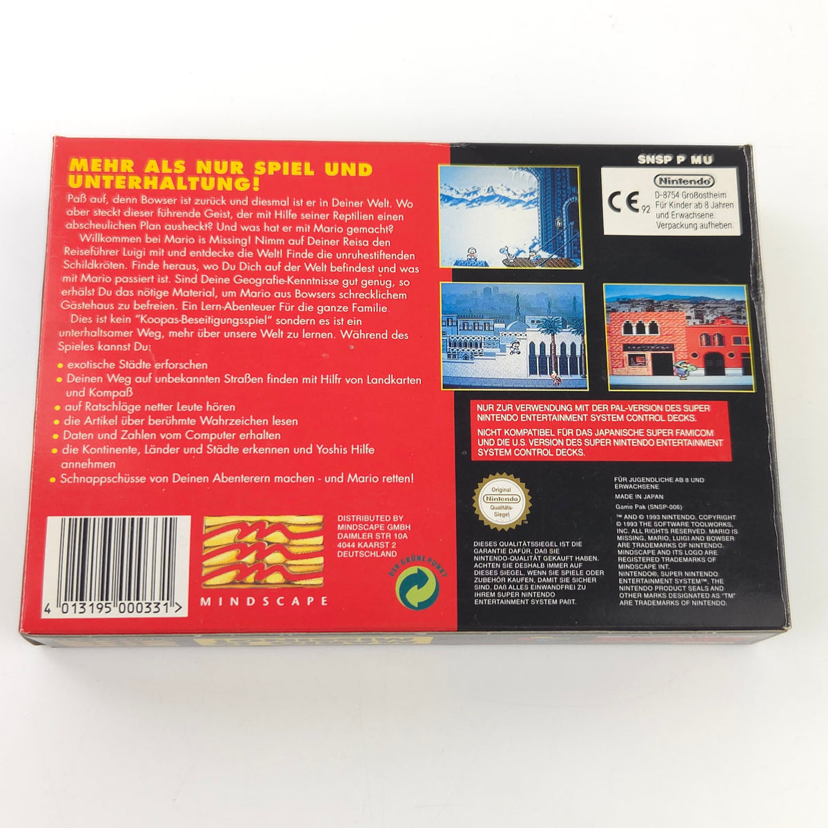 Super Nintendo Spiel Mario is Missing OVP PAL DE