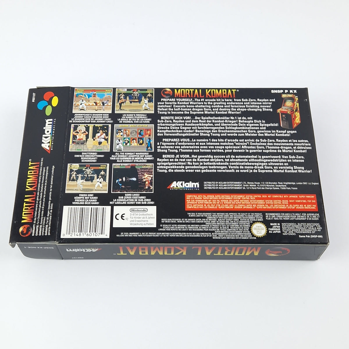 Super Nintendo Spiel – Mortal Kombat OVP CIB PAL EUR