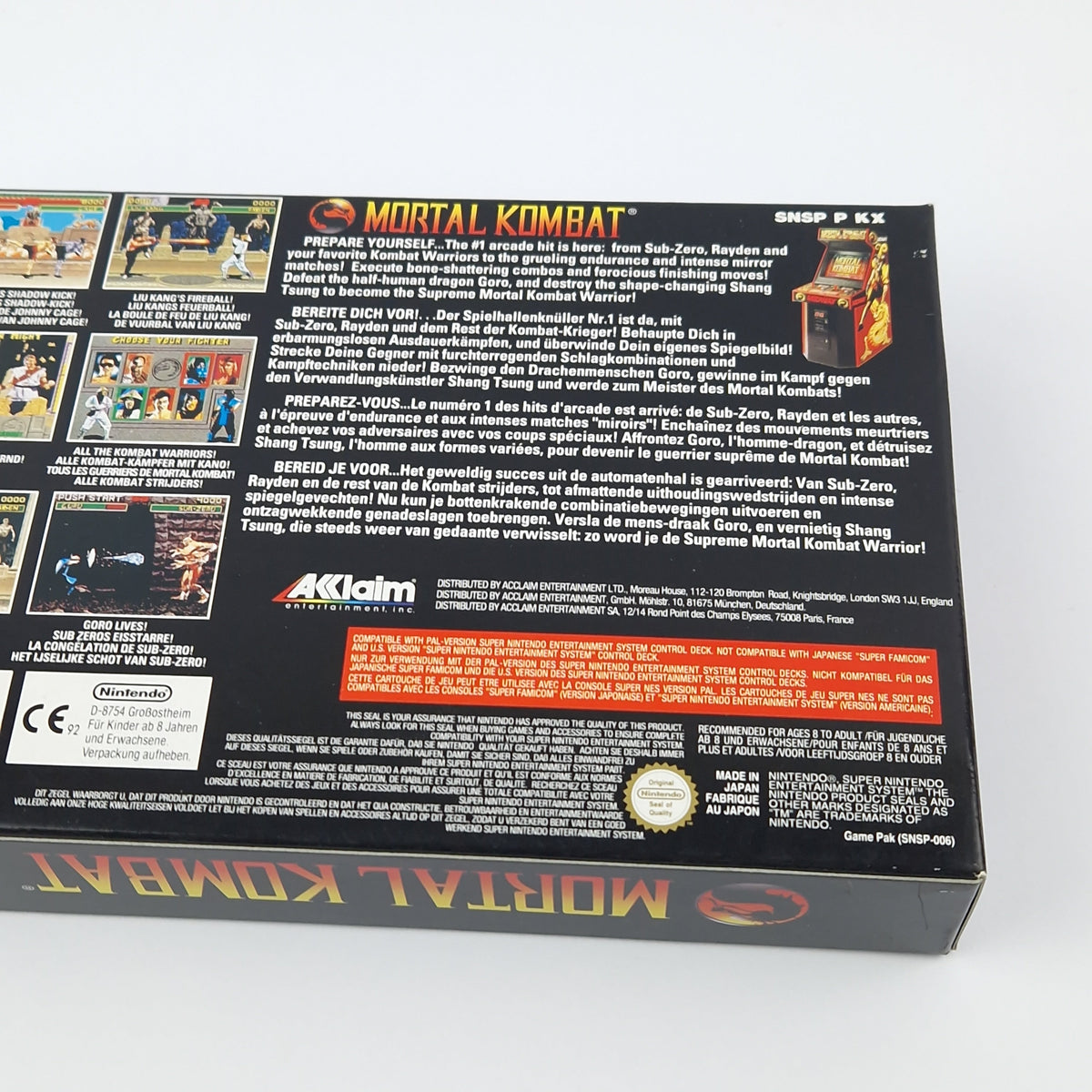 Super Nintendo Spiel – Mortal Kombat OVP CIB PAL EUR