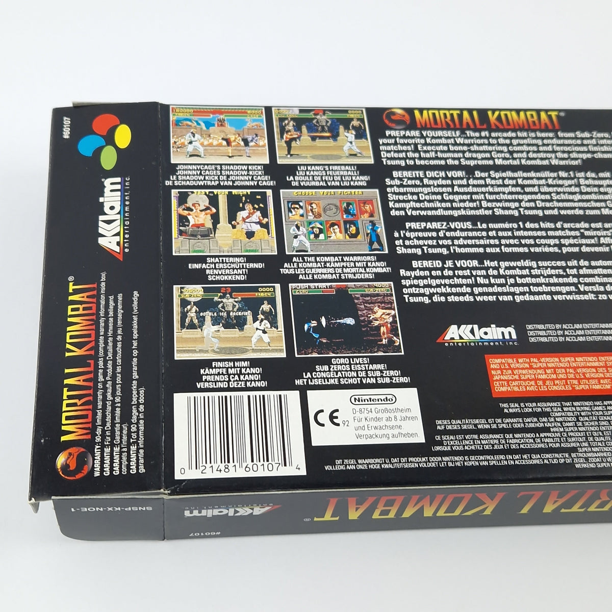 Super Nintendo Spiel – Mortal Kombat OVP CIB PAL EUR