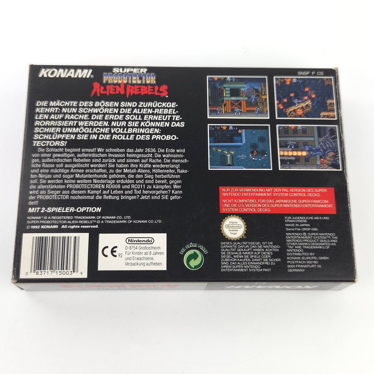 Super Nintendo Spiel Super Probotector OVP PAL DE