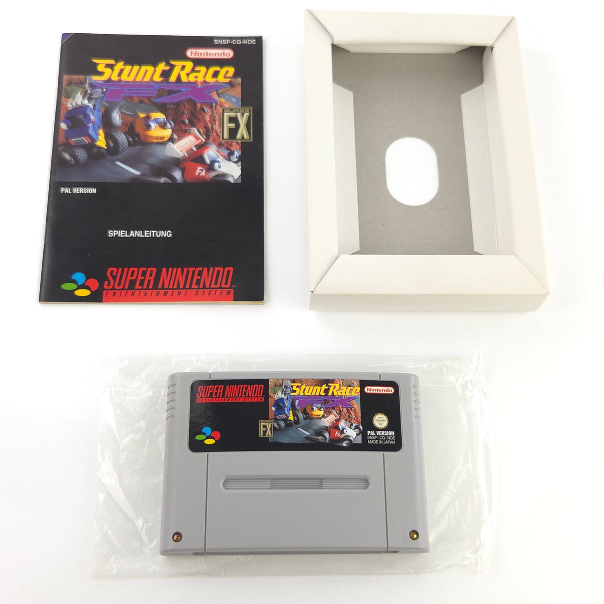 Super Nintendo Spiel Stunt Race FX OVP CIB PAL