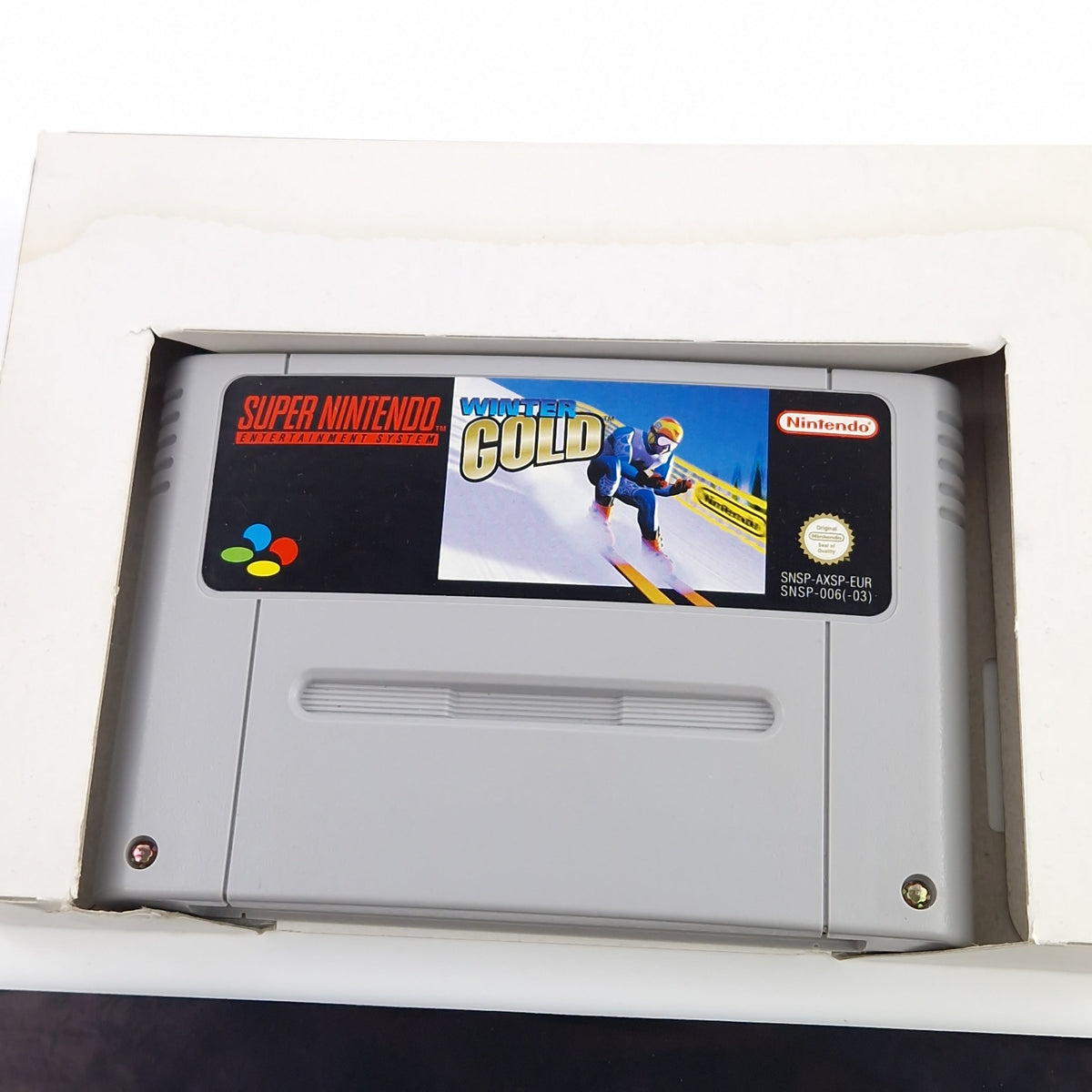 Super Nintendo Spiel – Winter Gold SNES OVP PAL CIB