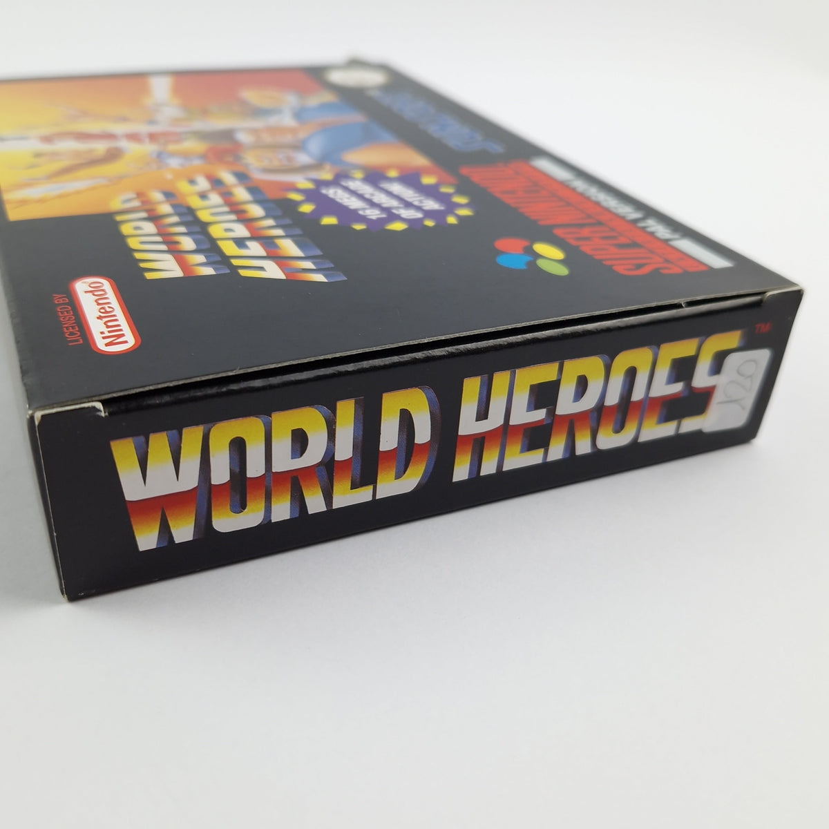 Super Nintendo Spiel – World Heroes OVP CIB PAL NOE
