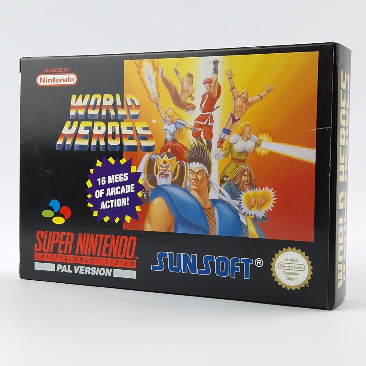 Super Nintendo Spiel – World Heroes OVP CIB PAL NOE