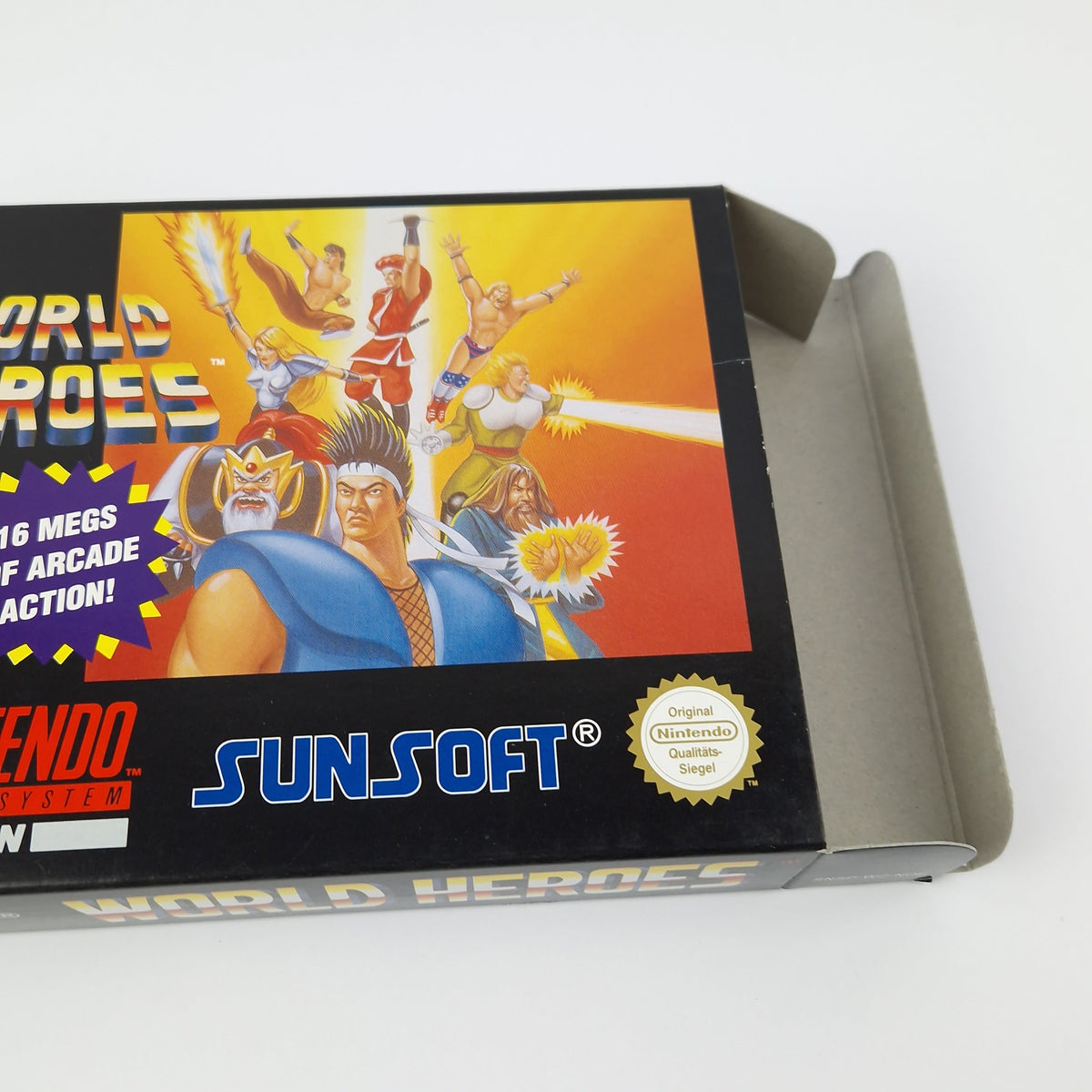 Super Nintendo Spiel – World Heroes OVP CIB PAL NOE