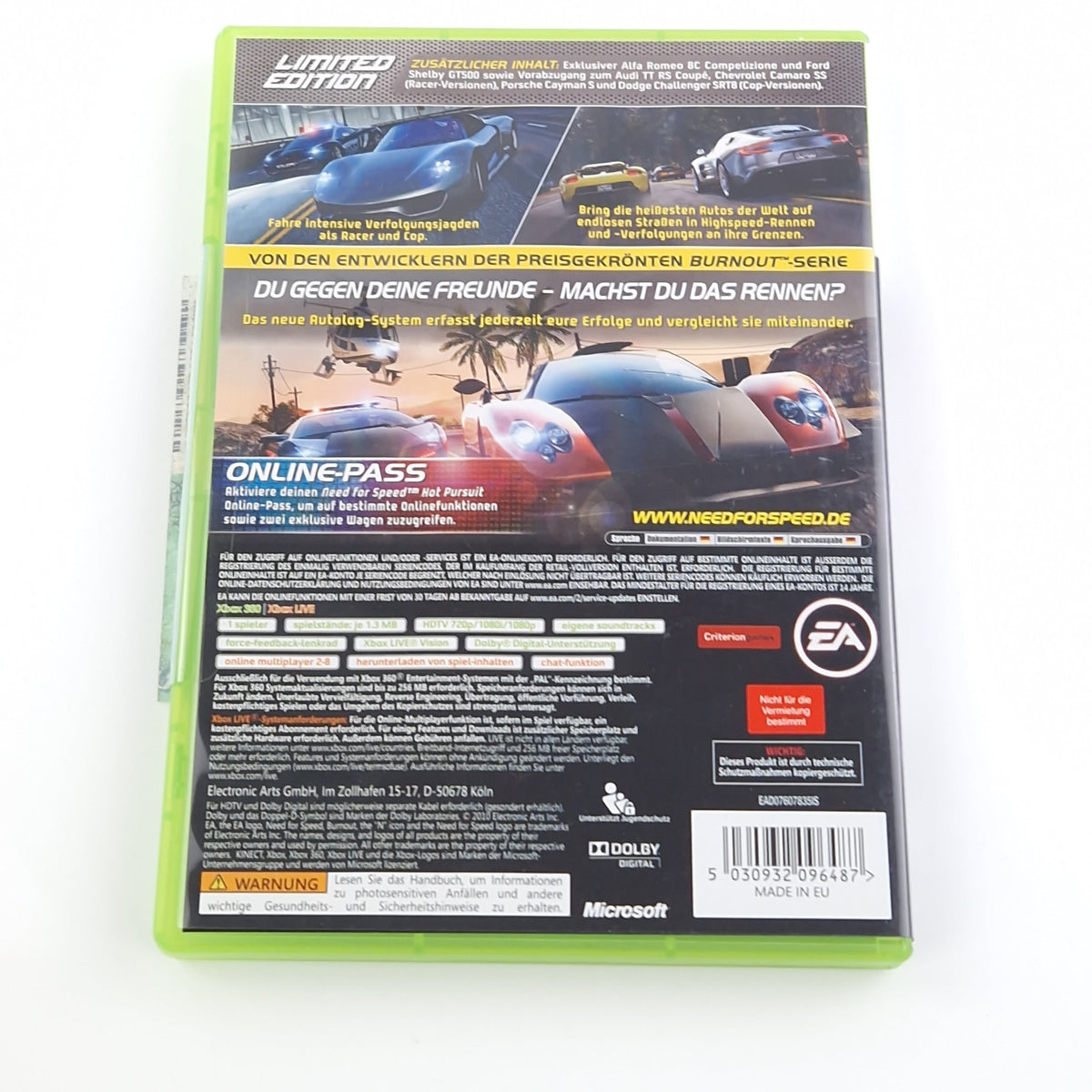 Xbox 360 Spiel – Need for Speed Hot Pursuit Limited PAL OVP