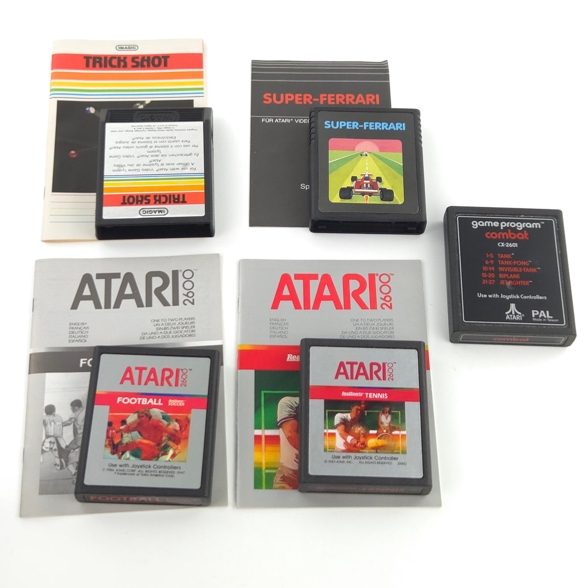 Atari 2600 Konsole Konvolut 5 Spiele ohne Zubehör Paket