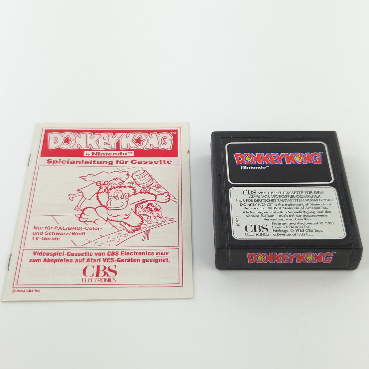 Atari 2600 Spiel Donkey Kong CBS Modul Spielanleitung PAL