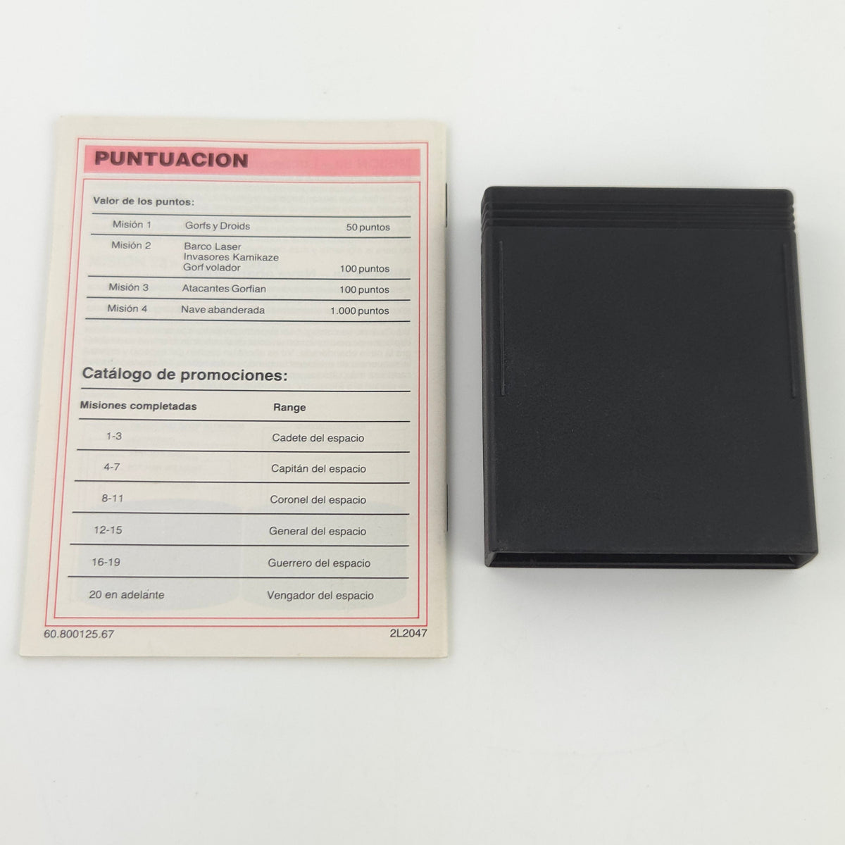 Atari 2600 Spiel GORF VCS Modul mit Anleitung PAL 1982