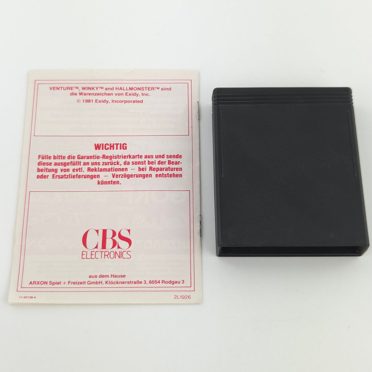 Atari 2600 Spiel Venture Modul Anleitung PAL CBS 1983