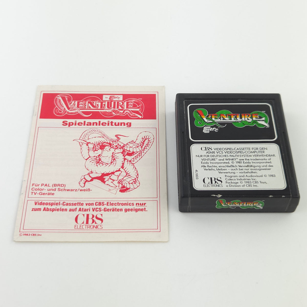 Atari 2600 Spiel Venture Modul Anleitung PAL CBS 1983