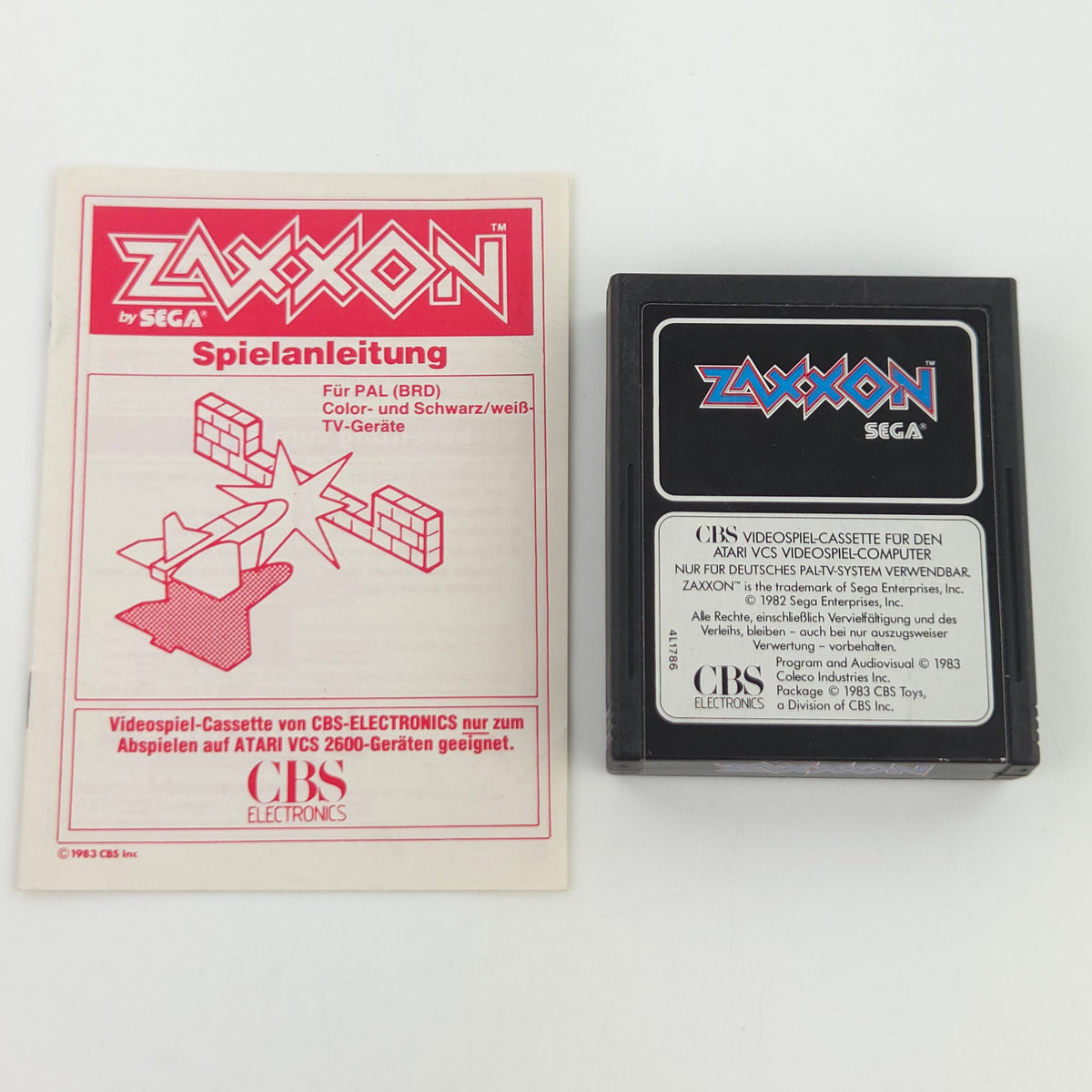 Atari 2600 Spiel Zaxxon CBS Modul Anleitung PAL 1983