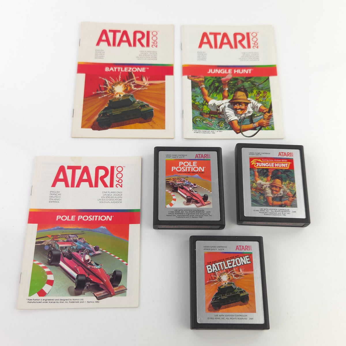 Atari 2600 Spiel Bundle Battlezone Jungle Hunt Anleitungen
