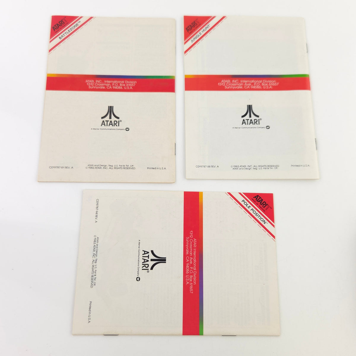 Atari 2600 Spiel Bundle Battlezone Jungle Hunt Anleitungen